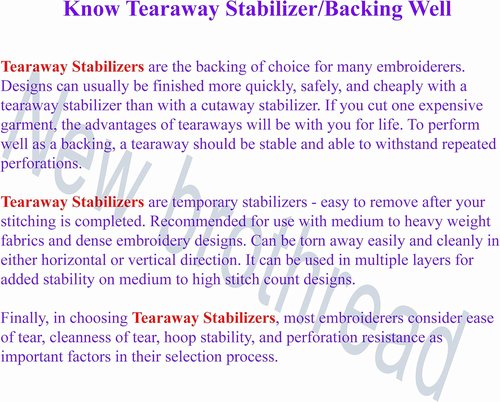 Brothread Tear Away Machine Embroidery Stabilizer - Medium Weight 1.8 oz, 15" x 25 Yd Roll | Perfect for Embroidery & Sewing