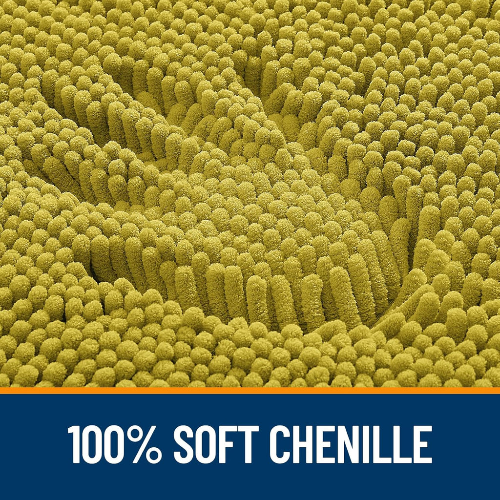OLANLY Bathroom Rugs - Extra Soft Chenille Bath Mats with Rubber Backing | 30x20, Quick Dry, Deep Mustard