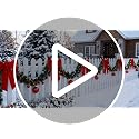 100 ft Christmas Garland with Lights and Red Bows for Fence Decor