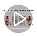 Artoid Mode Red Stripe Xmas Tree Ornament & 12x24 Inch Microfiber Kitchen Towels Set of 4
