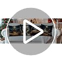 QIONG MENG Black Santa Christmas Pillow Covers 18x18 in Set of 4 - Front Pattern, Holiday Decor