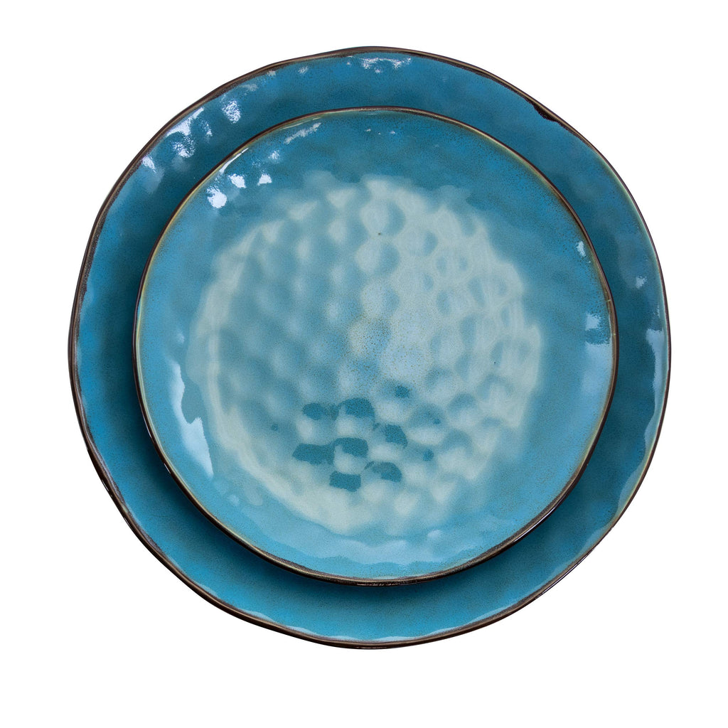 Elama Sea Glass 16 Piece Luxurious Stoneware Dinnerware with Complete Setting for 4