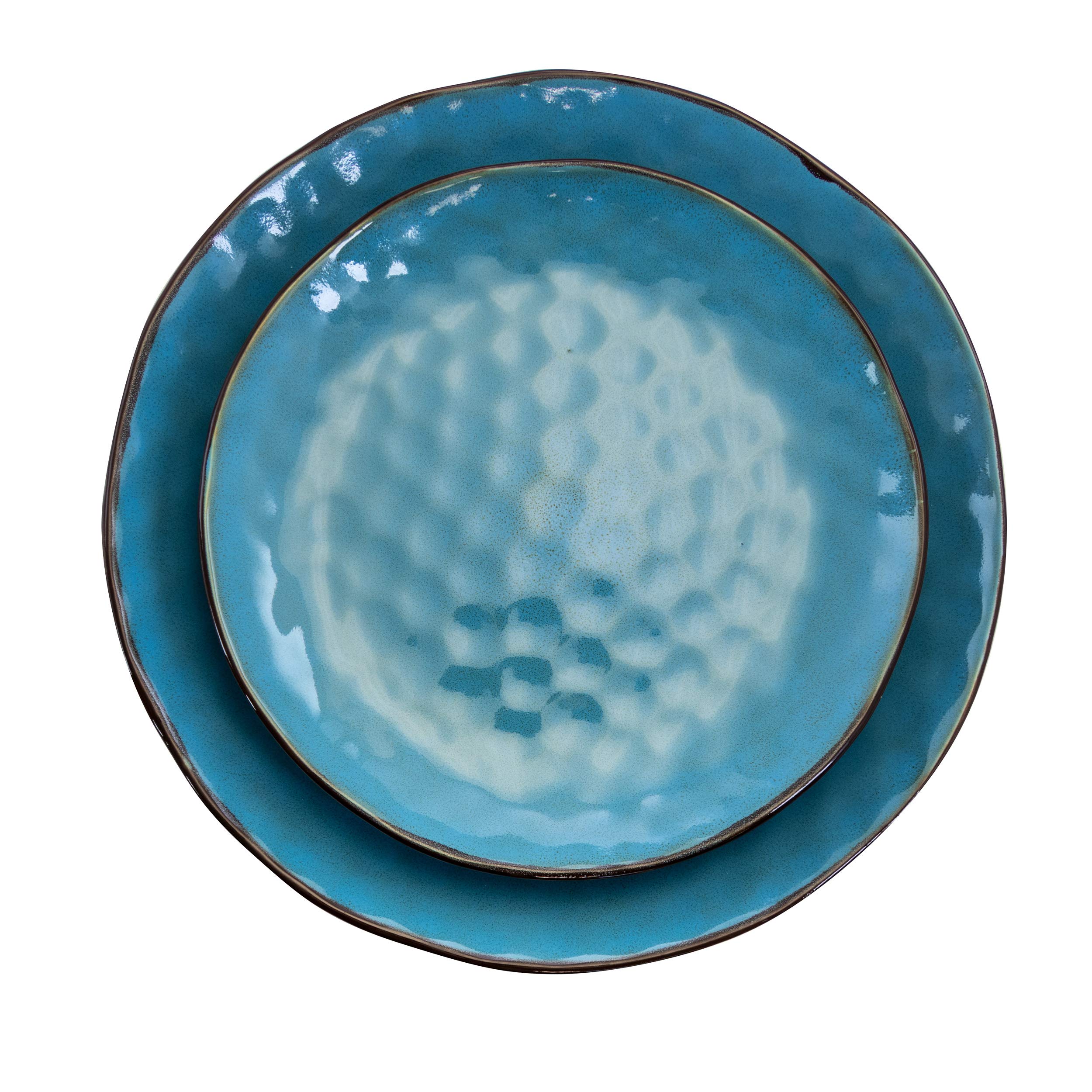 Elama Sea Glass 16 Piece Luxurious Stoneware Dinnerware with Complete Setting for 4