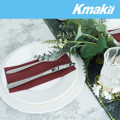 KMAKII Disposable Napkins Burgundy Dinner Napkins Cloth Like Paper Napkins Linen-Feel Guest Towels Paper Hand Towels Hand Napkins For Bathroom,Weddings, Parties,Dinners Size 12 X 17 Inches,100 Count