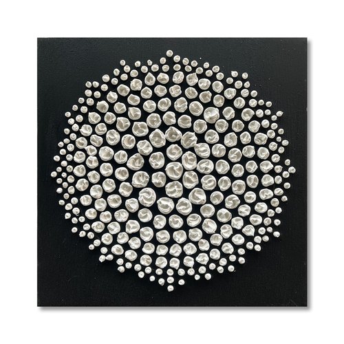 Limiyer Art Abstract Oil Painting Modern Art Oil on Canvas Wall Art Deco 24x24 inches, Black and White