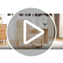 Upholstered Nursery Rocking Chair with Ottoman, Beige Teddy Fabric