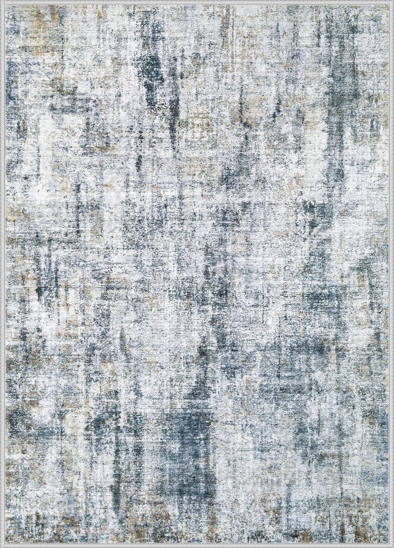 8x10 Area Rug for Living Room: Washable Abstract Soft Rugs Non Slip Modern Stain Resistant Low Pile Carpet for Dining Room Bedroom Nursery Office (Multi Blue, 8'x10')