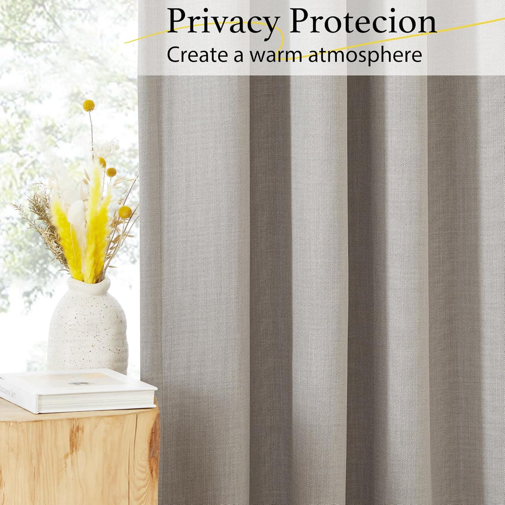 NICETOWN Blackout Thermal Insulated Valances - Farmhouse Short Curtains for Bedroom | 34" W x 36" L, Angora, 2 Panels