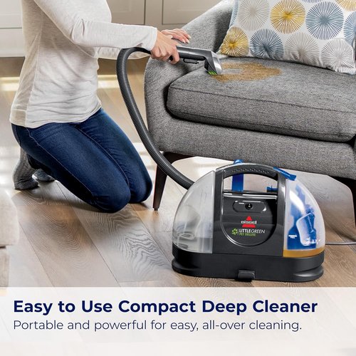 Bissell Little Green Pet Deluxe Portable Carpet Cleaner - Efficient Auto Detailer | Gray/Blue