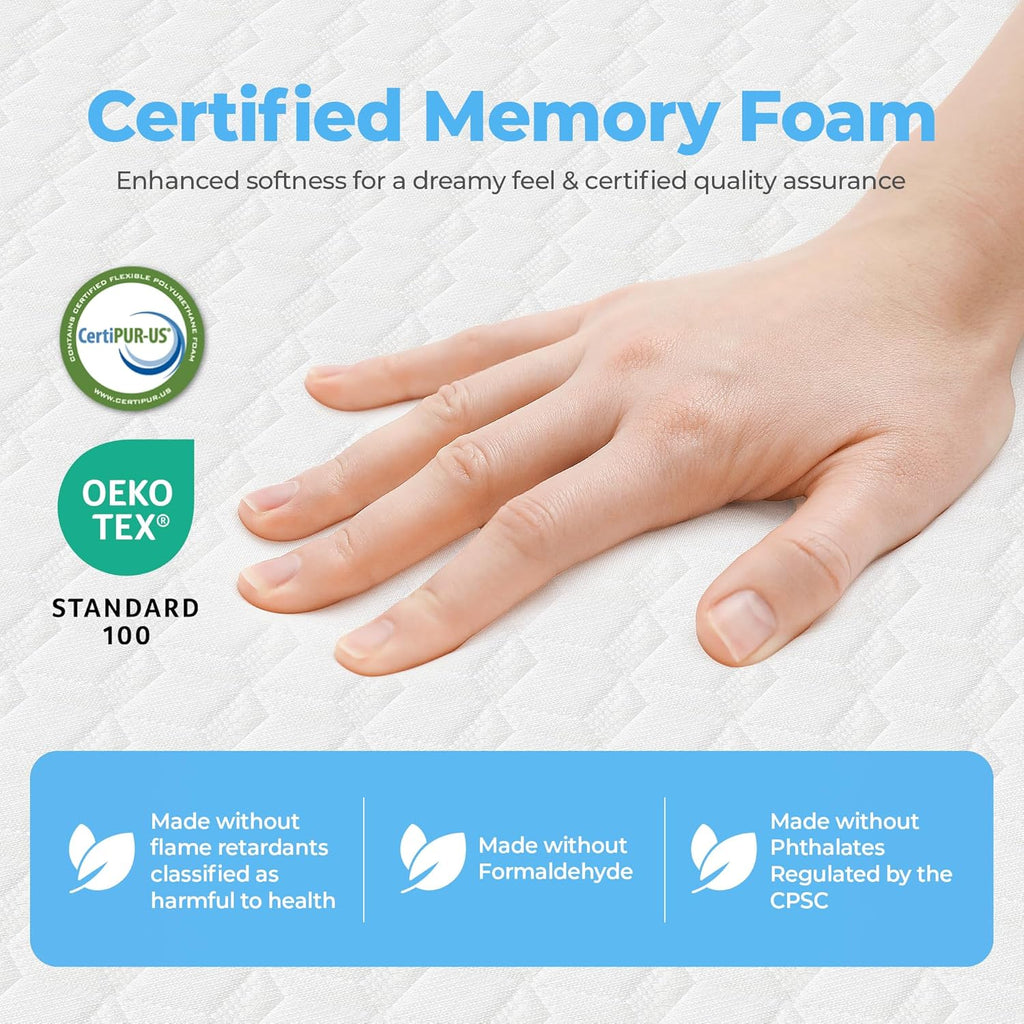 Neo Sleep Twin Cooling Gel Memory Foam Mattress - Medium Firm Pressure Relief | CertiPUR-US Certified, No Fiberglass