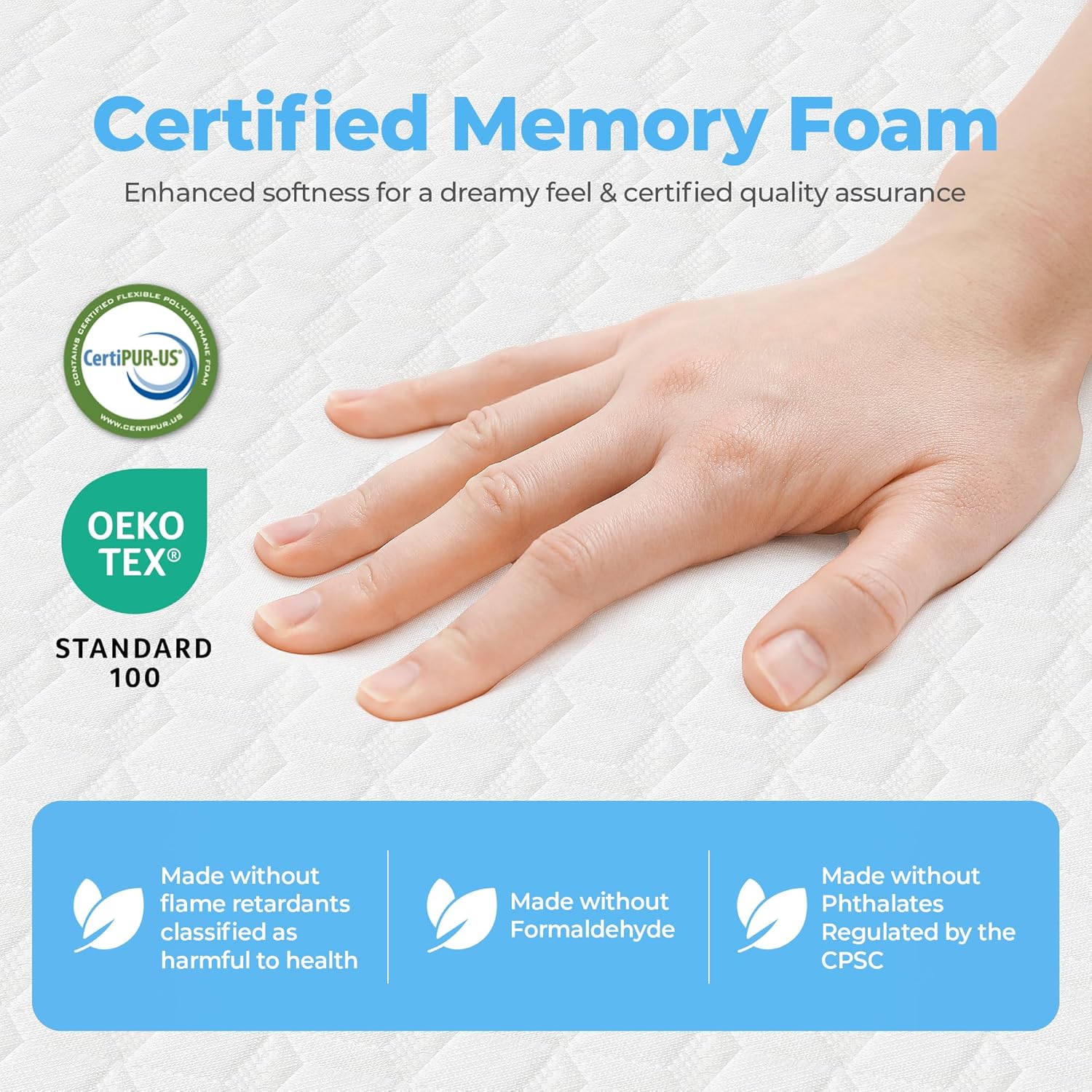 Neo Sleep 10 Inch Queen Cooling Gel Memory Foam Mattress - Medium Firm, Pressure Relief, CertiPUR-US Certified