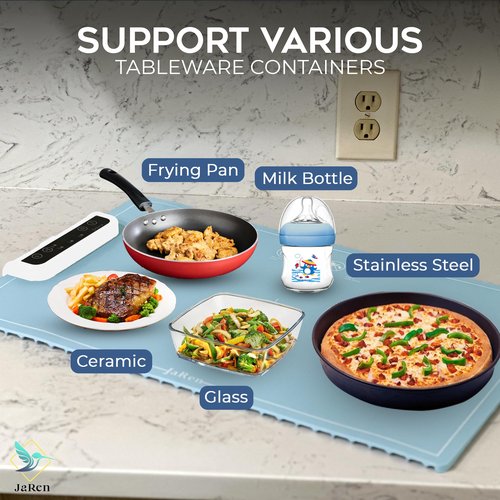 Warming Mat for Food – Food Warming Mat with 3 Temperature Controls, Locking Feature & Timer | Perfect for Parties, Gatherings, Daily Use | Bonus Counter Protector Pad Included