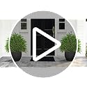 2-Pack 23-inch Artificial Cedar Topiary Ball Trees, UV-Resistant Faux Plants