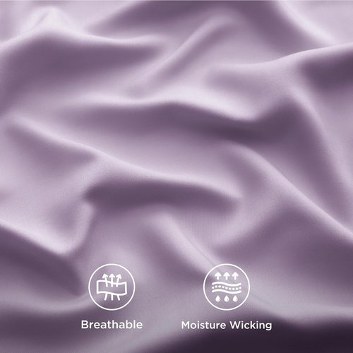 Bedsure Cooling California King Sheet Set - Breathable Rayon from Bamboo, Soft & Silky, Deep Pocket Lilac