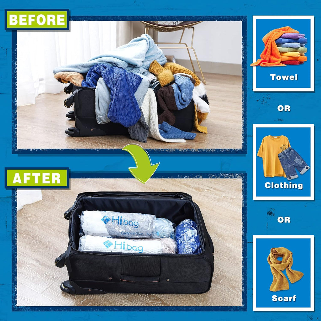 Skiennix Compression Bags - Vacuum Packing Space Saver for Travel Essentials | 12-Pack