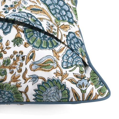 Ridhi Block Print Asparagus Green Pillow Cover 16" x 16" (Pack of 2) Decorative Couch Pillows for Living Room, Chic Boho Cute Outdoor Pillows Covers Gifts for Spring, Easter and Valentine