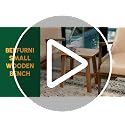 18-Inch Rectangular Acacia Wood Stool - Small Bathroom & Entryway Bench