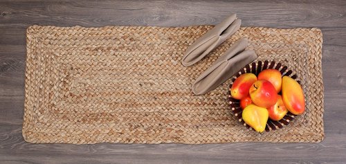 Savi Home Farmhouse Jute Burlap Table Runner 36 Inches Long, Organic Eco-Friendly Rustic Vintage Dining Table Runner, 13x36 Natural Jute Braided Table Runner