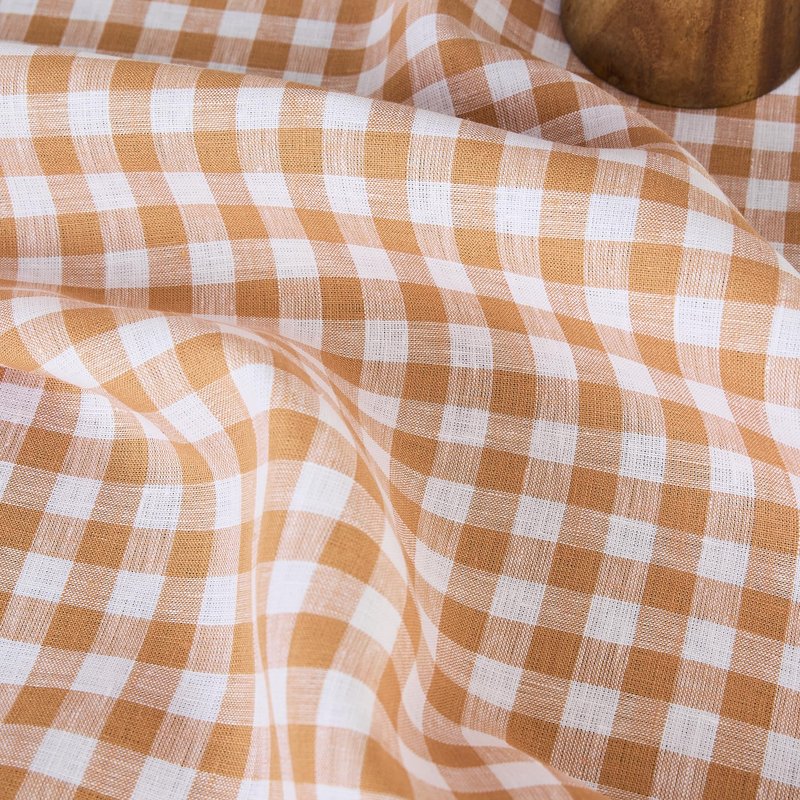 Solino Home Linen Tablecloth 60 x 120 Inch - 100% Pure Linen Gingham Checkered Multicolor Tablecloth for Rectangular Tables - Machine Washable Table Cloth for Spring, Summer, Mothers Day