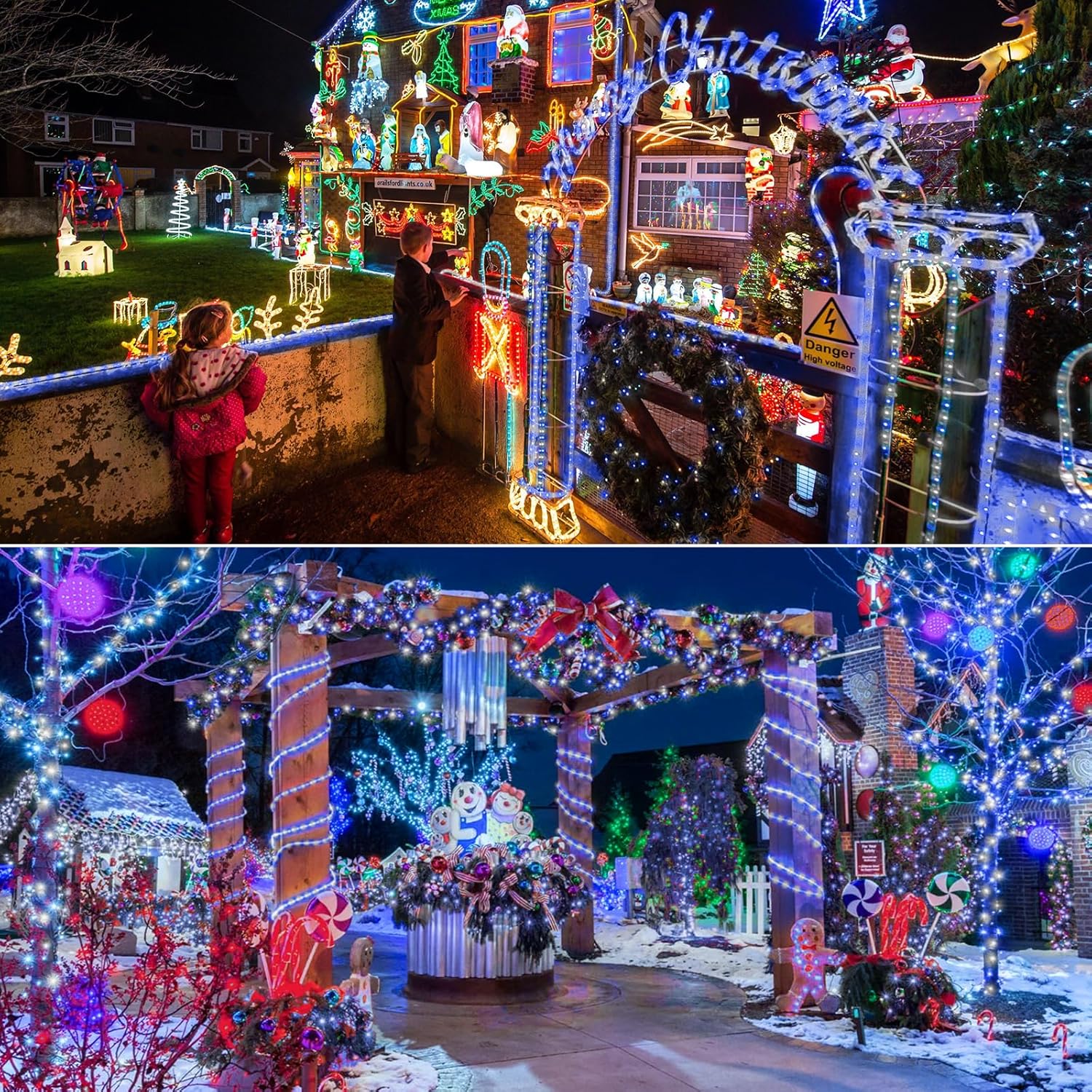 Skiennix 150ft LED Rope Lights - Connectable & Flexible Tube Lighting | Waterproof for Indoor/Outdoor Use (White & Blue)