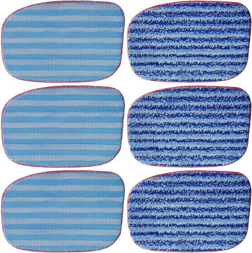 LOVECO Microfiber Mop Pads - 6 Pack Compatible with McCulloch Steam Cleaners | Reusable & Machine Washable