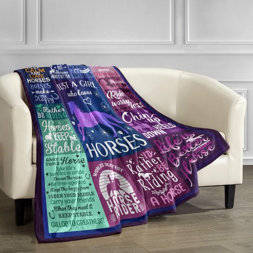 WLLHEO Horse Gifts for Girls, Horse Blanket, Horses Lovers Throw Blankets for Women Girls Christmas Birthday Decor Gifts 60"x50"