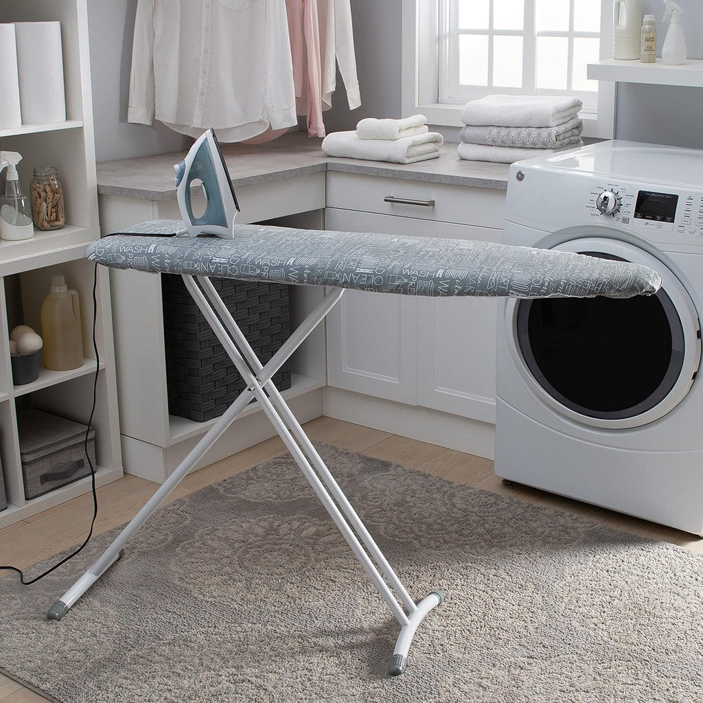 Scorch Resistant Ironing Board Cover by Simplify - Thick Cotton Padding | Stretch Elastic Fit | Grey