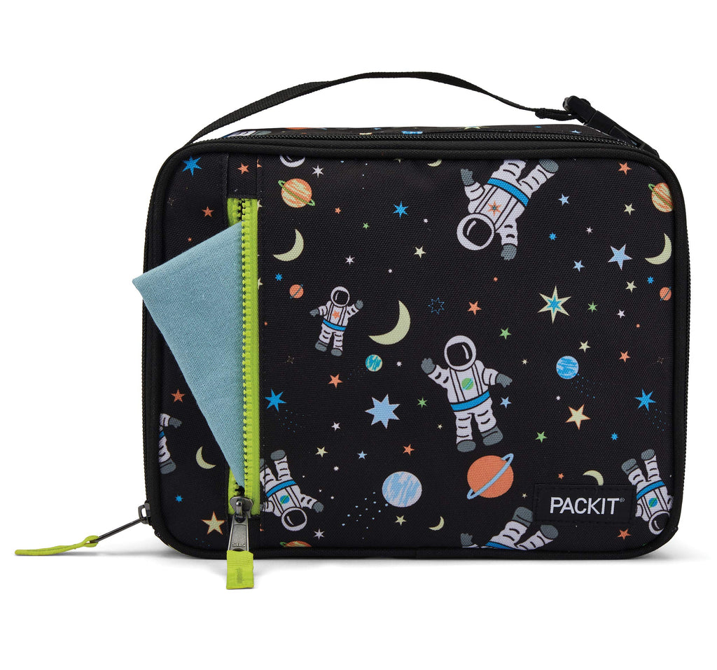 PackIt Freezable Classic Lunch Box, Spaceman, Built with EcoFreeze Technology, Collapsible, Reusable, Zip Closure & PKO-CB-RNS Freezable Classic Lunch Box, Rainbow Sky