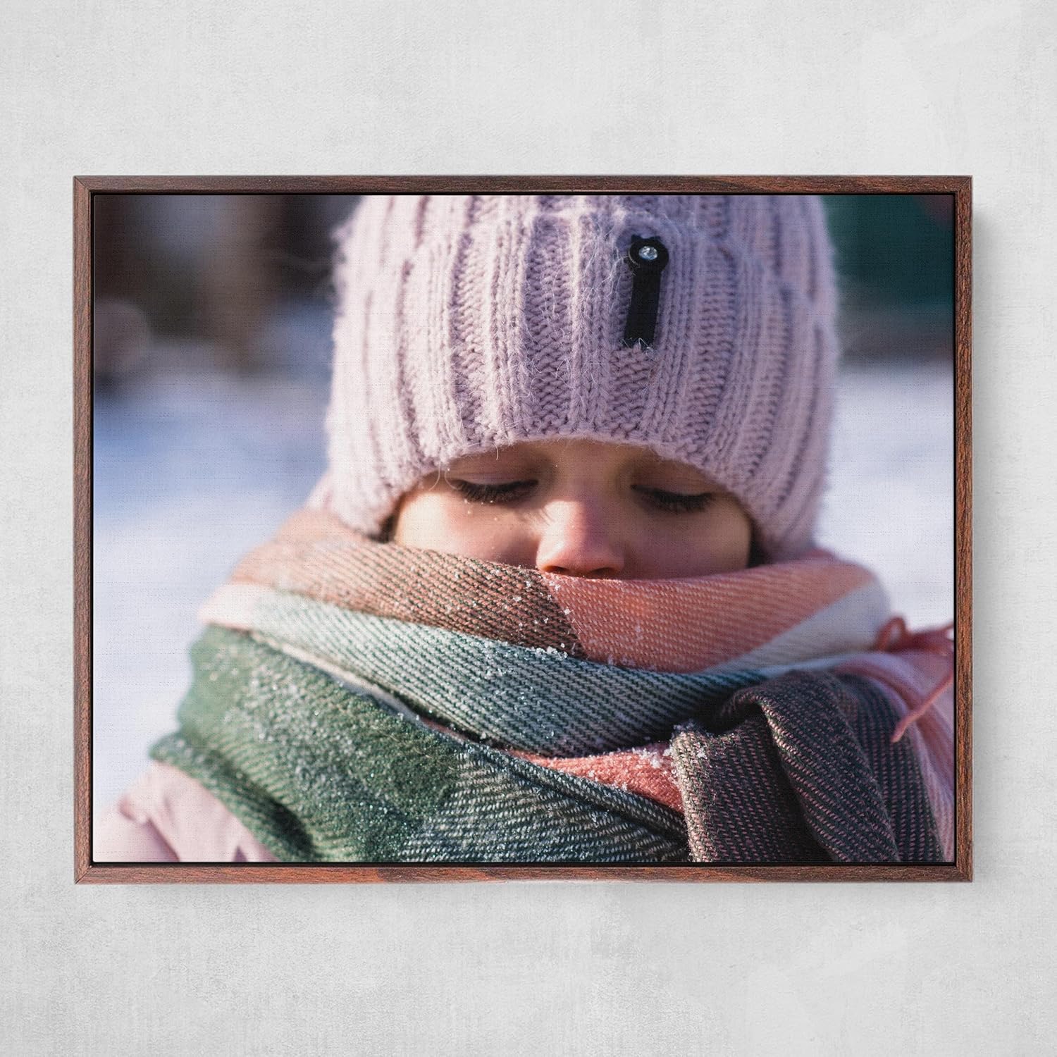 P&L ART Personalized Custom Canvas Prints - Transform Photos into Stunning Wall Art | 20x30 Walnut Frame