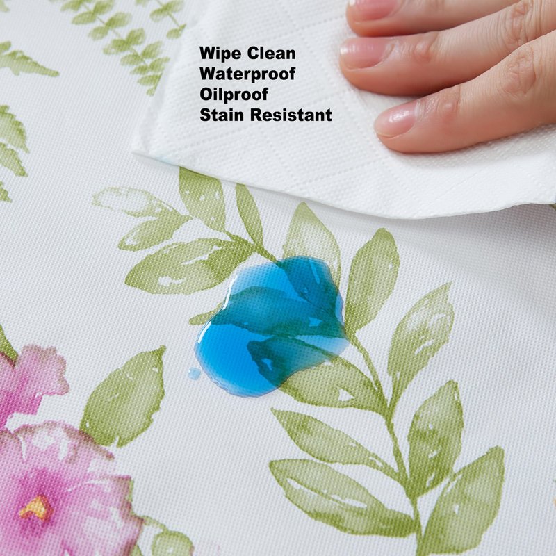 Newbridge Wildflower Fields Floral Vinyl Flannel Backed Tablecloth, 60 x 84 Inch Rectangle, Pink and Purple Wild Flowers Easy Care Vinyl Tablecloth with Flannel Backing for Holiday Party