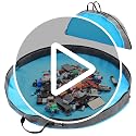 2-in-1 Toy Storage Bag and Play Mat for Building Blocks - Portable Zipper Bag