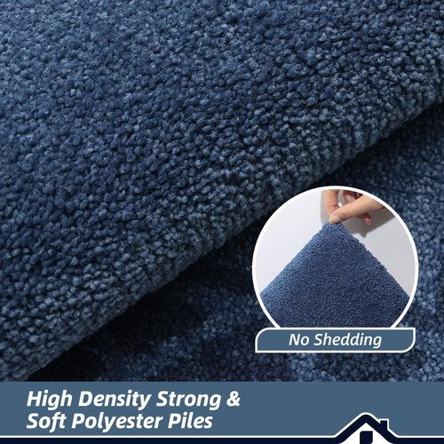 BEQHAUSE Door Mat Indoor Entrance Dirt Trapper Rugs for Entryway Non Slip Welcome Mat Absorbent Floor Mat Low Profile Washable Front Doormat for Dirty Paws, 36" x 60", Navy Blue
