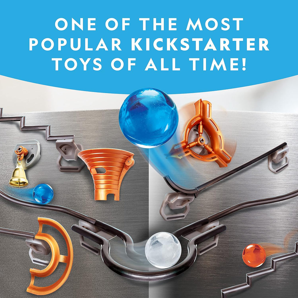 National Geographic Magnetic Marble Run - 75-Piece STEM Building Set for Kids & Adults | Create Exciting Marble Mazes