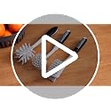 3-Piece Kitchen Dish & Bottle Brush Set with Scraper Tip & Long Handle