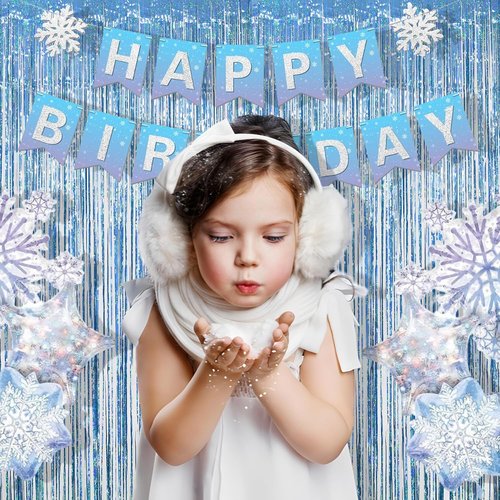 Blue Tinsel Curtain Streamers by [Brand Name] - Foil Fringe Party Backdrop for Engagements & Birthdays | 2 Pack, 3.3×8.3ft