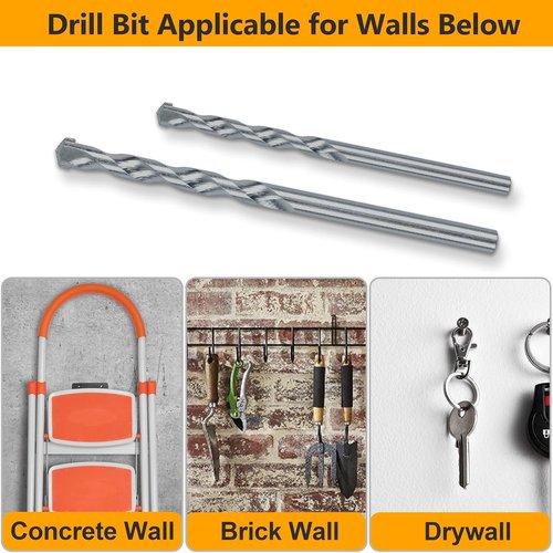 KURUI Wall Anchors & Screws Kit - 200PCs Concrete & Drywall Anchors with Drill Bit | 100 Brick Anchors