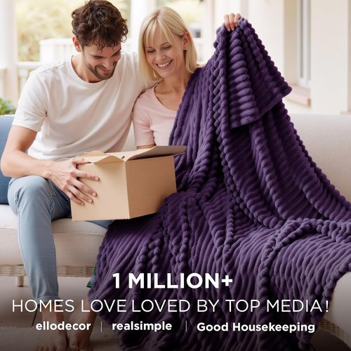 Bedsure GentleSoft Purple Fleece Blanket - Cozy Soft Throw for Couch, Perfect Gift for Women | 60x80 Inches