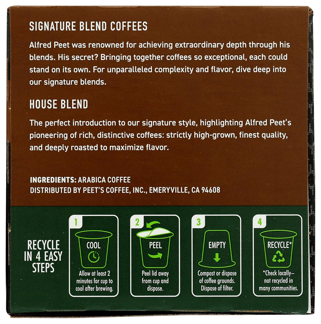 Peet's Coffee House Dark Roast K-Cup Coffee Pods for Keurig Brewers | 10 Pods, 4.4 oz
