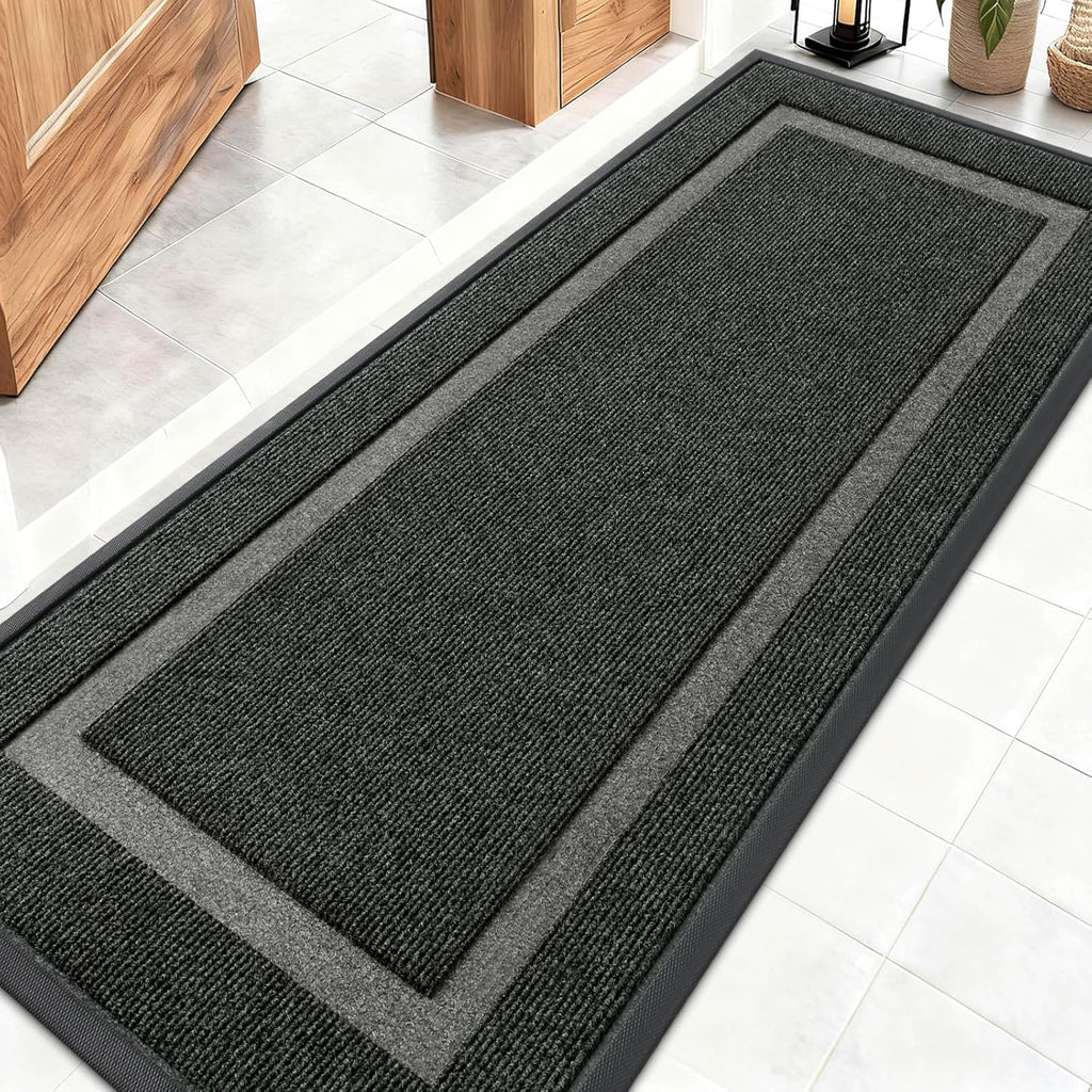 OLANLY Waterproof Front Door Mat - All-Season, Fade Resistant, Easy Clean | 59x20 Inches, Black