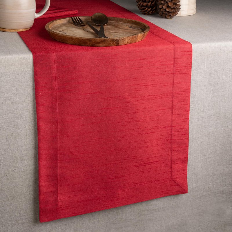 D'Moksha Homes Purple Table Runner 14 x 108 Inch - Vegan Silk, Elegant Purple Silk Table Runner 108 inch - Machine Washable for Dining, Mothers Day - 100% Cruelty Free, Recycled Fabric