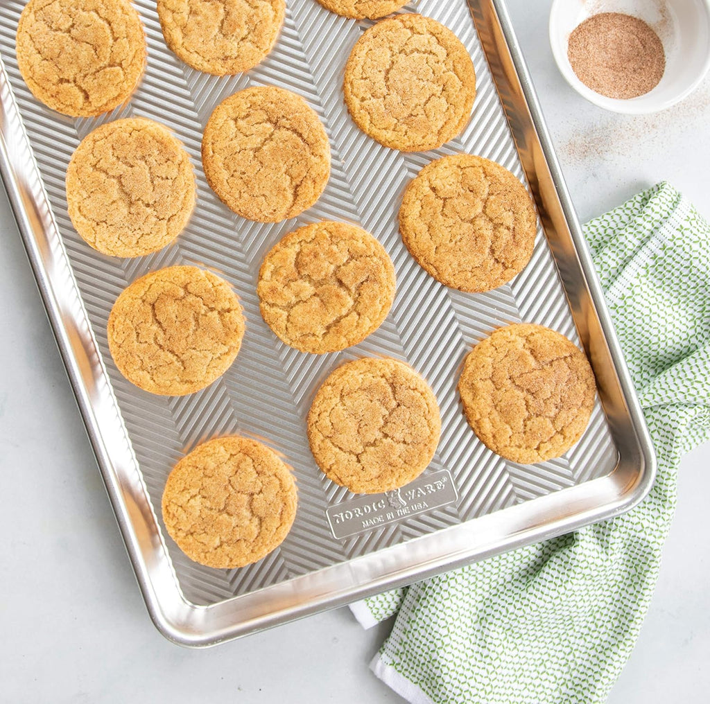 Nordic Ware Prism Baking Half Sheet Set - Durable Non-Stick Design | 2-Pack, Natural Finish