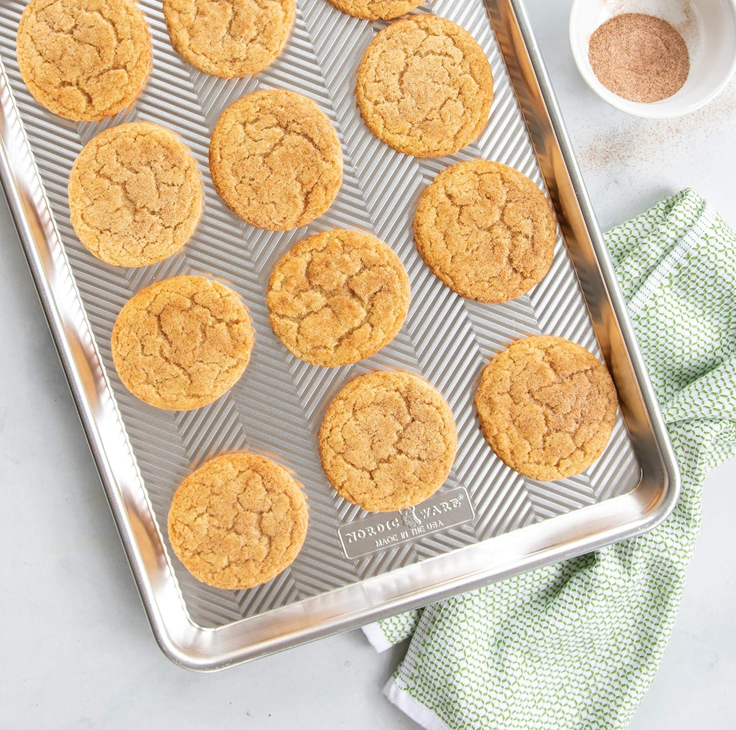 Nordic Ware Prism Baking Half Sheet Set - Durable Non-Stick Design | 2-Pack, Natural Finish