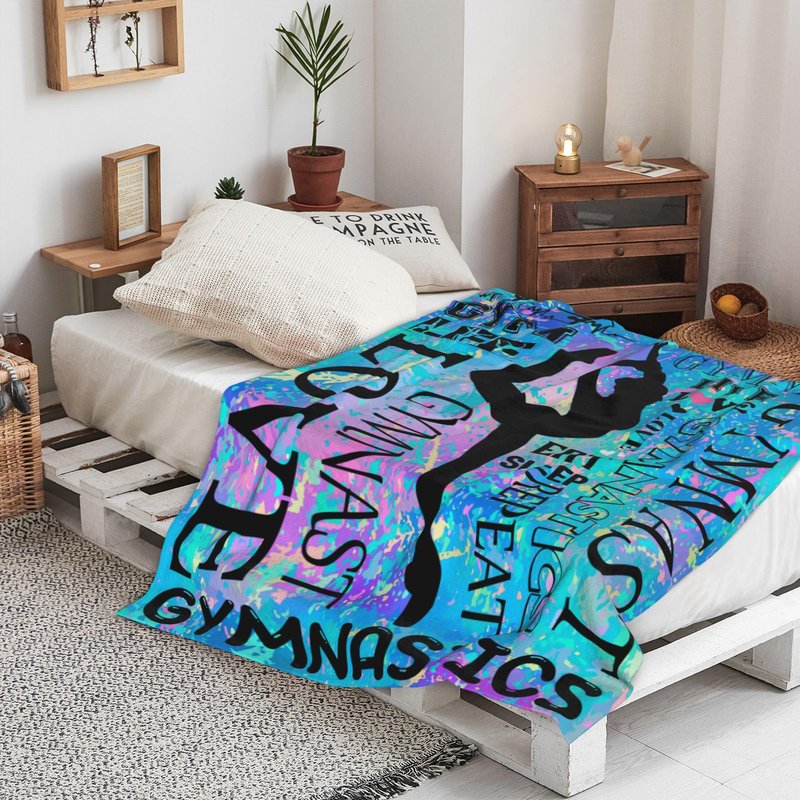 Gymnastics Gifts for Girls Gymnastics Blanket Ultra Soft Flannel Merch Gymnast Throw Blanket Gymnastics Gifts for Gymnasts Team Gymnastics Lovers Stuff 60"x50"