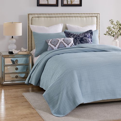 Greenland Home Textured Fashion Bedding Set, 2-Piece Twin/XL, Cosmo Chambray