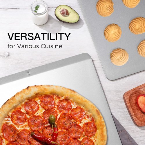 HONGBAKE Large Nonstick Cookie Sheet - Insulated Baking Pan Set, 16" X 14", Grey Finish