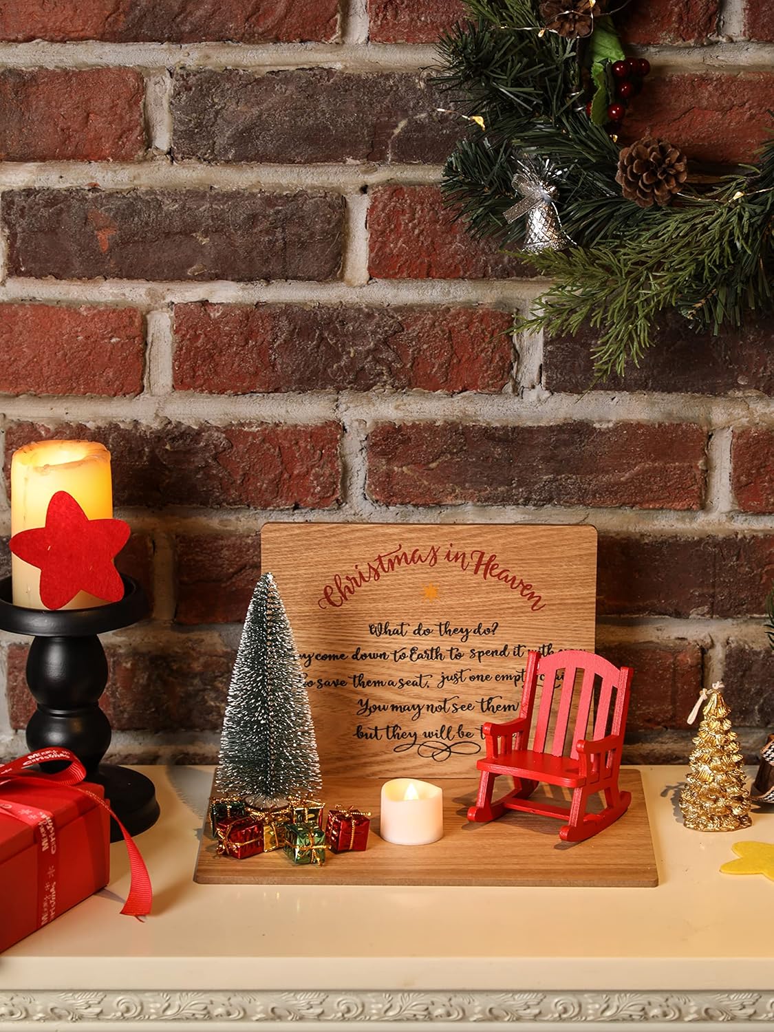 Regine Switzerland Christmas Memorial Candle Holders - Rocking Chair Ornament for Loved Ones