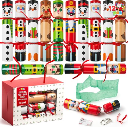 JOYIN 12 Pack Christmas Party Favors - Fun Hats, Jokes & Gifts for Holiday Dinner Decor | Perfect Stocking Stuffers for Kids