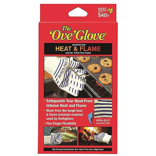 Heat Resistant 5-Finger Oven Mitt - Flame Resistant Kitchen Glove