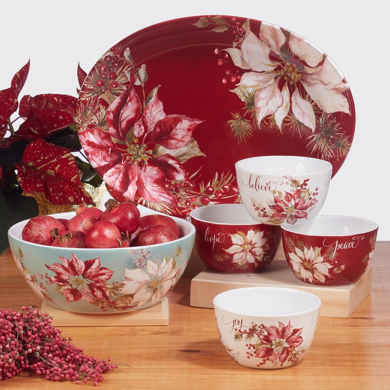Certified International Winters Joy Oval Platter 16" x 12"