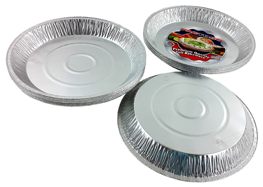 PACTOGO 12" Aluminum Foil Pie Pan Extra-Deep Disposable Tin Plates (Pack of 12)